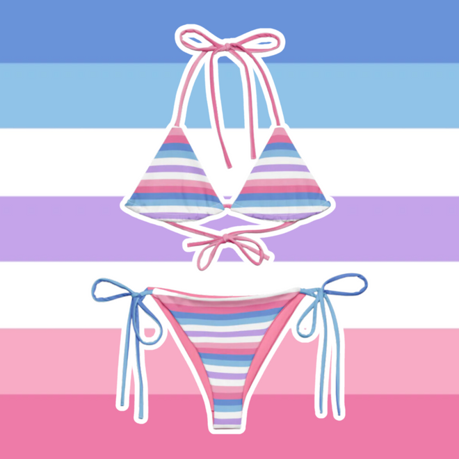Say Gay (lesbian colors) String Bikini – It's Madison Ryan