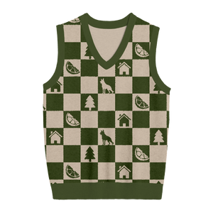 Stick Season Checkered Knit Vest