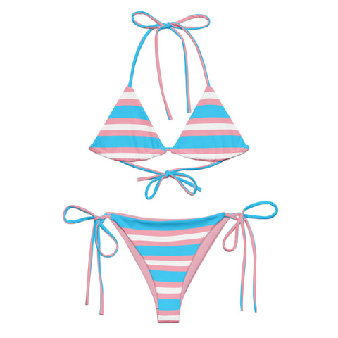 Transgender Flag String Bikini