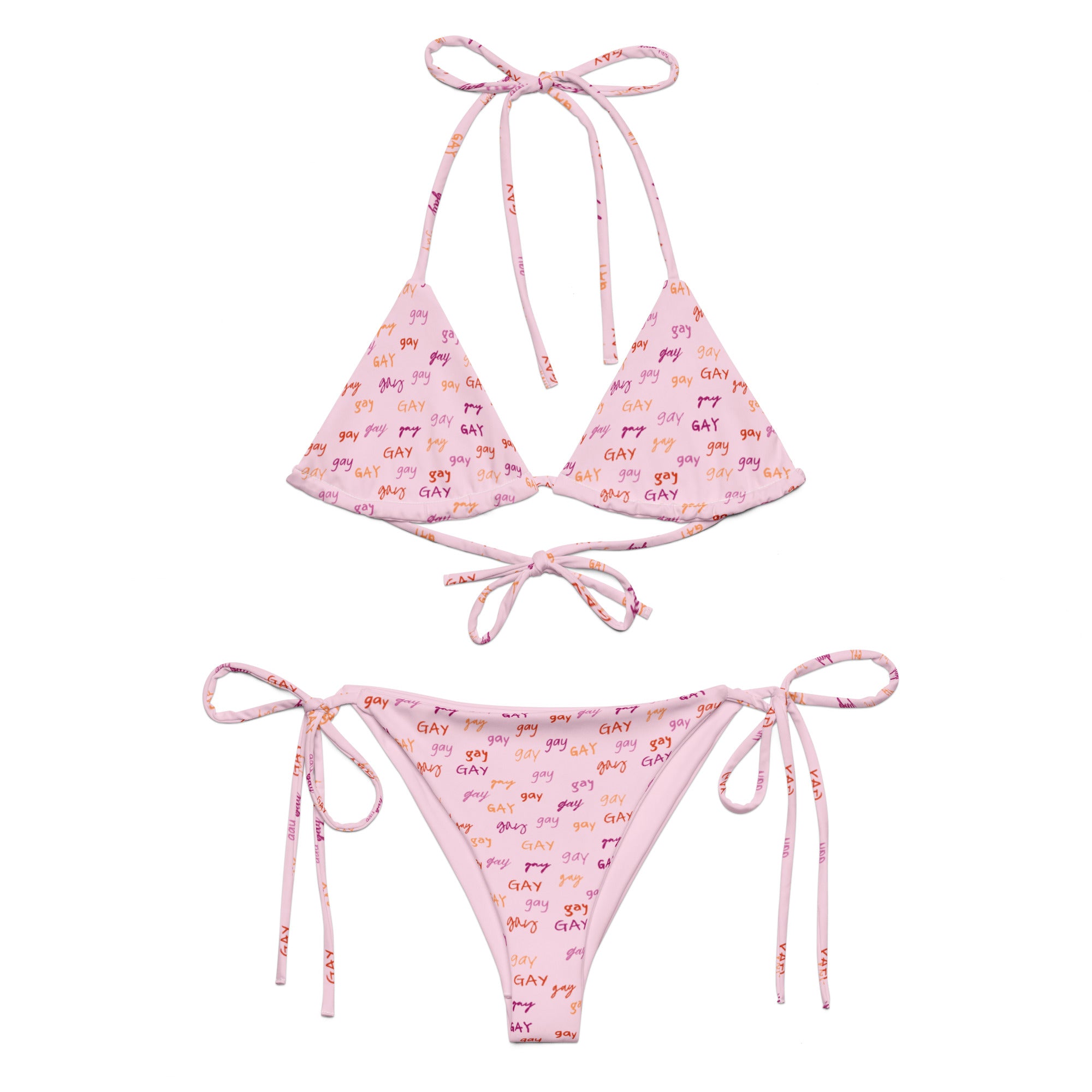 Say Gay (lesbian colors) String Bikini
