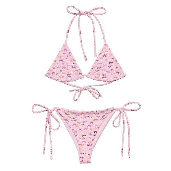 Say Gay (lesbian colors) String Bikini