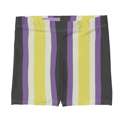 Retro Non-Binary Flag Spandex Shorts