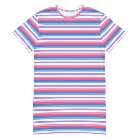 Bigender Flag T-Shirt Dress