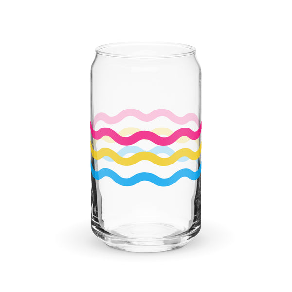Pansexual Squiggles Can-Shaped Glass