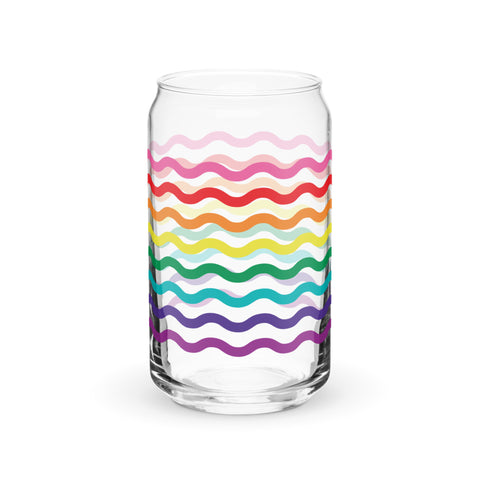 Original Rainbow Flag Squiggles Can-Shaped Glass