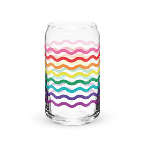 Original Rainbow Flag Squiggles Can-Shaped Glass