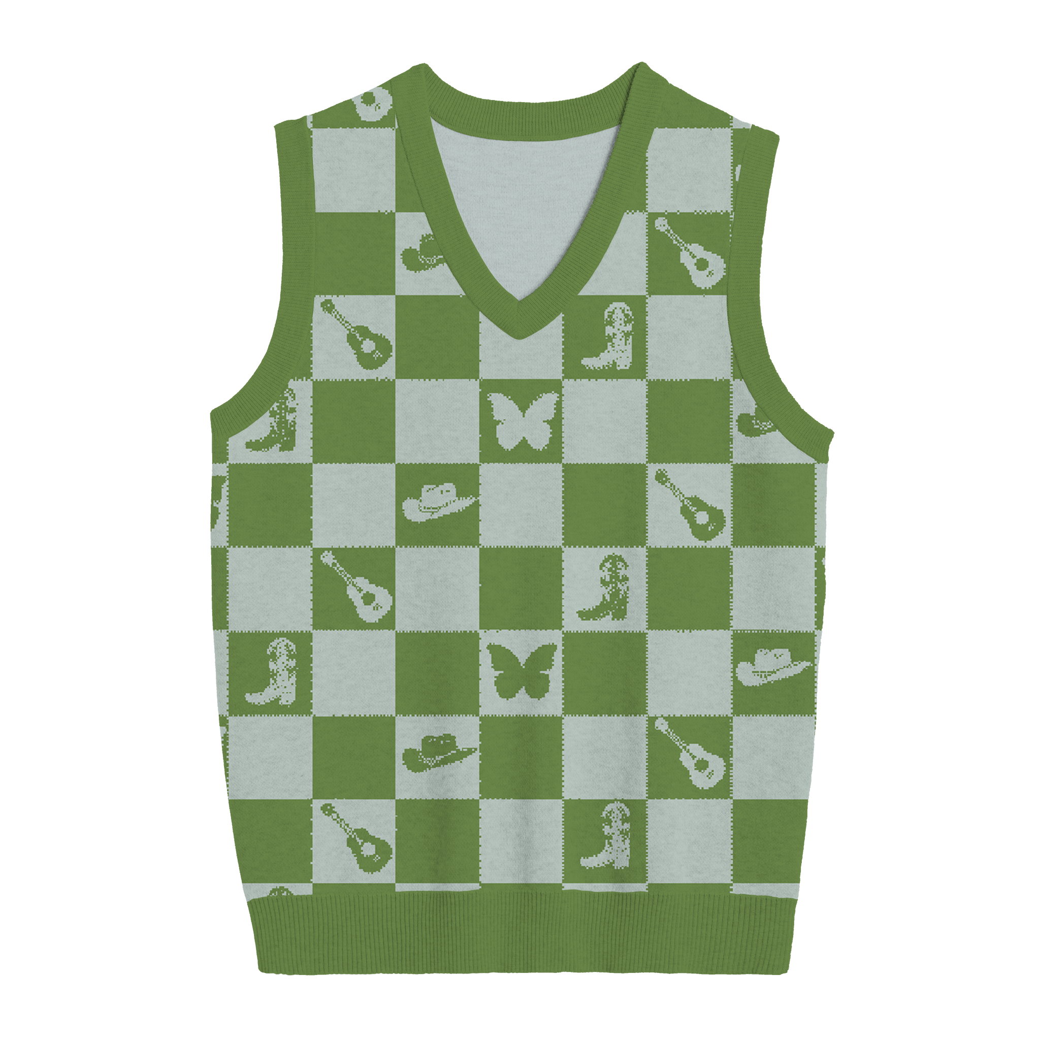 Debut Checkered Knit Vest