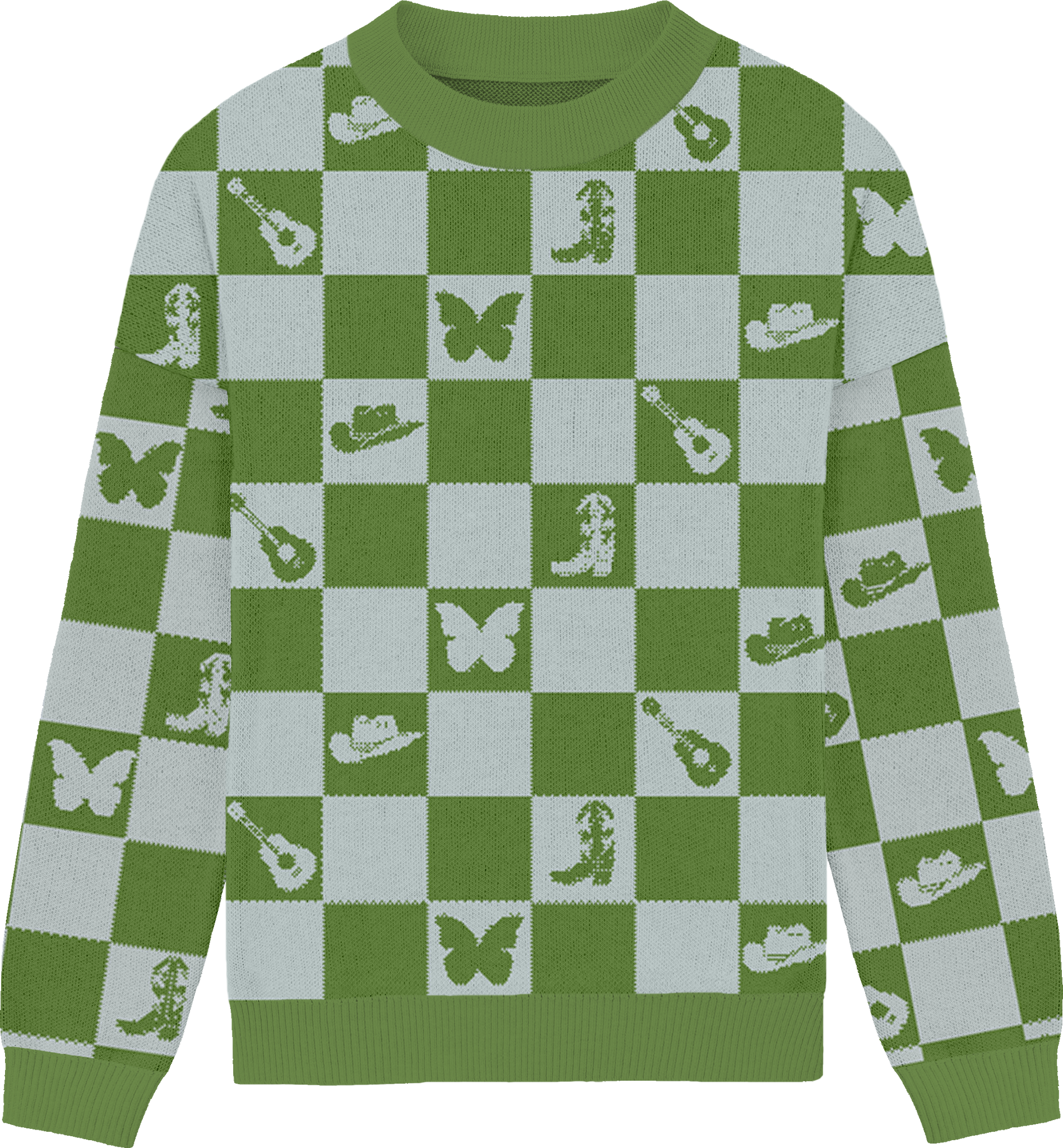 Debut Checkered Knit Crewneck