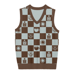 Espresso Checkered Knit Vest