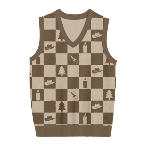 Evermore Checkered Knit Vest