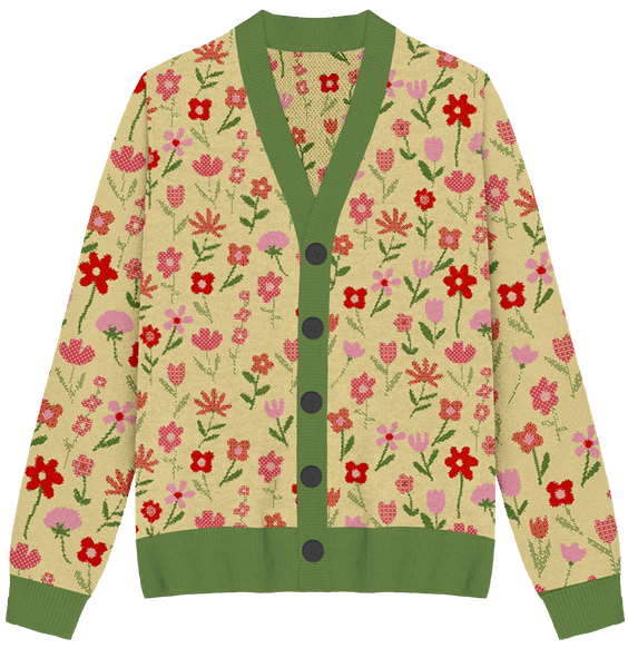 Flower Patch Knit Cardigan