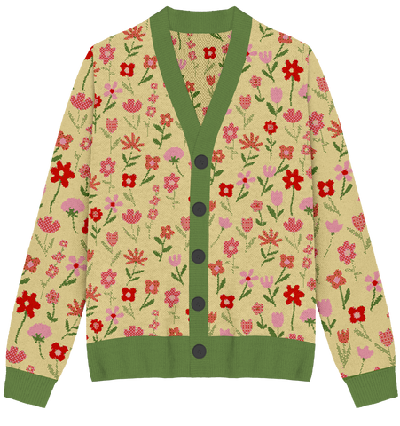 Flower Patch Knit Cardigan