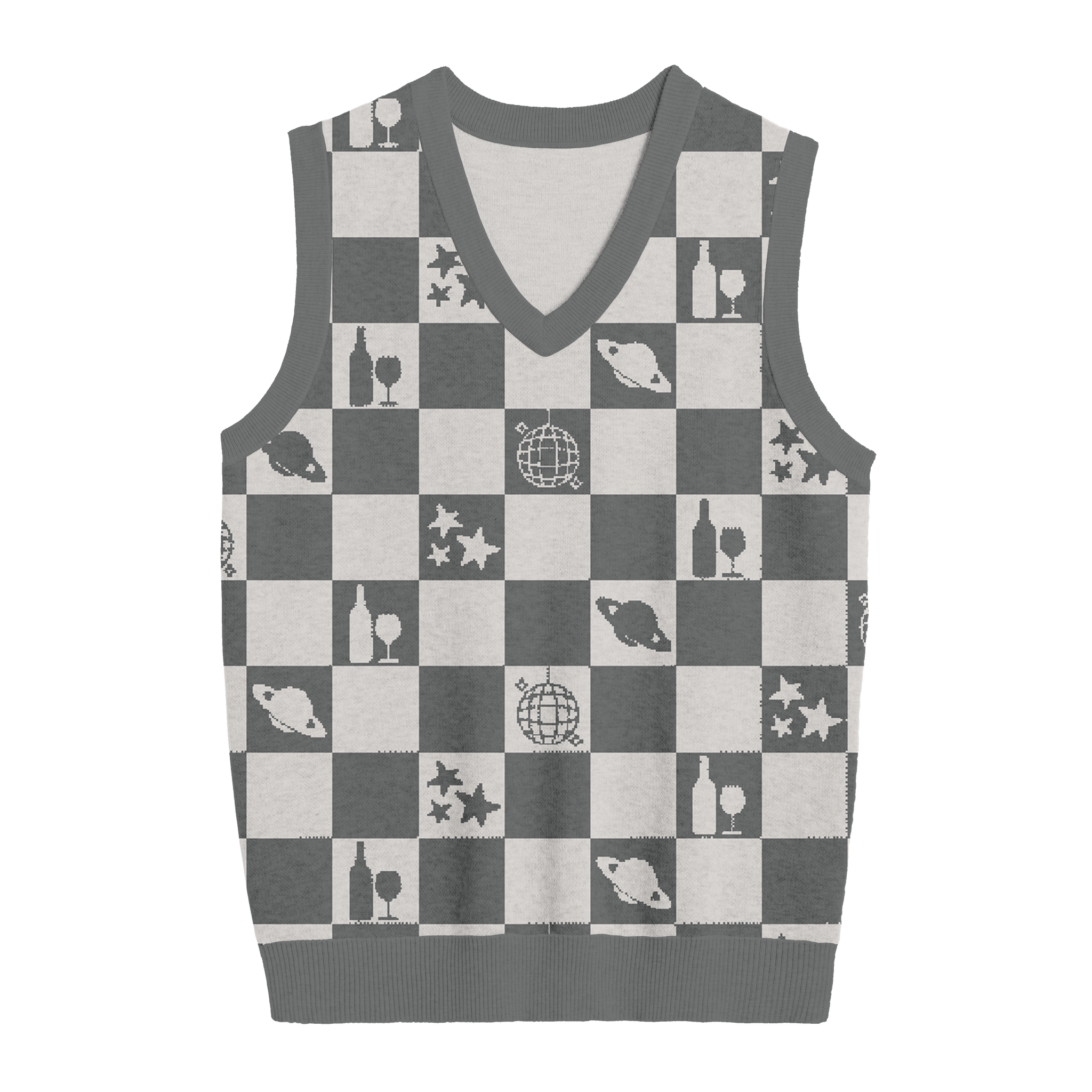 Folklore Checkered Knit Vest