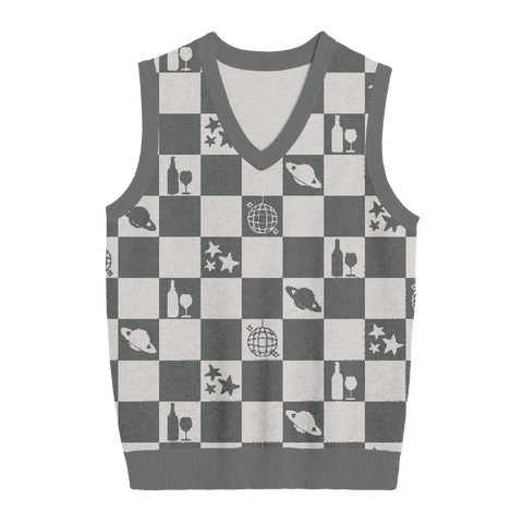 Folklore Checkered Knit Vest