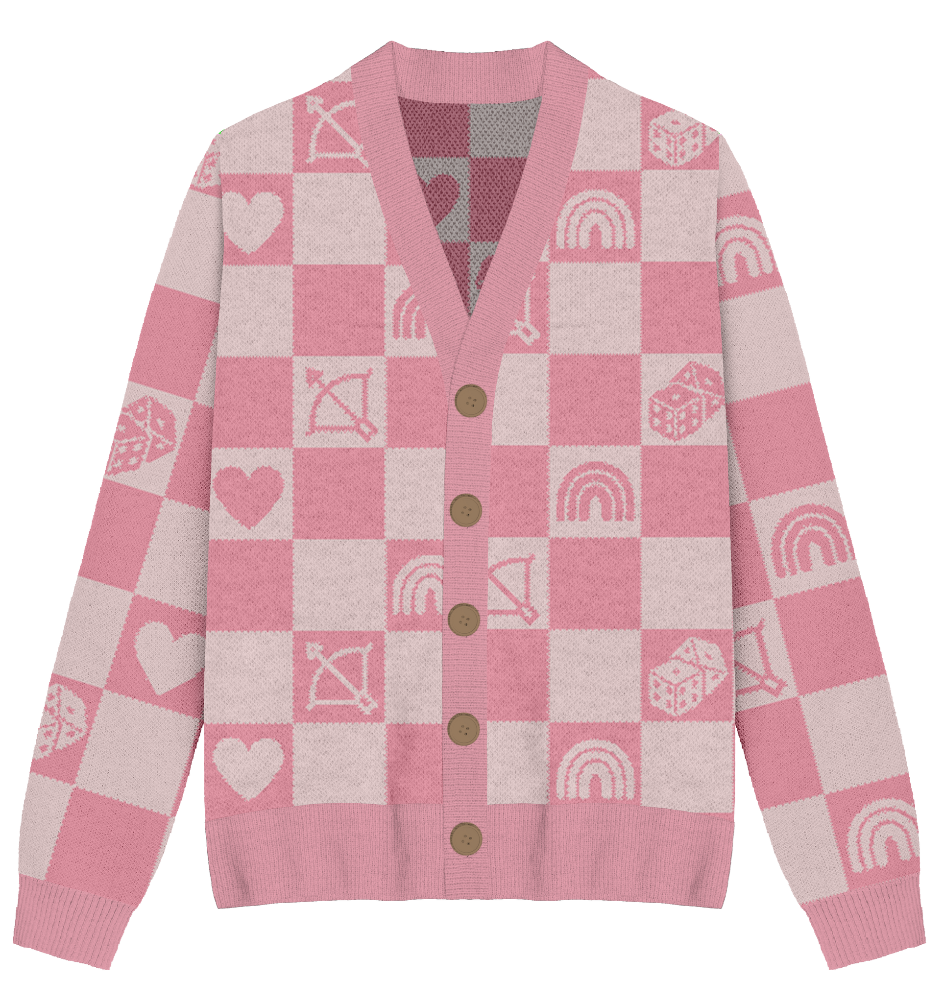 Lover Checkered Knit Cardigan