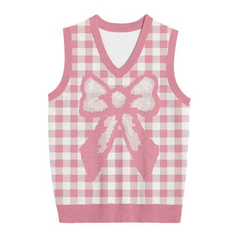 Pink Bow Knit Vest
