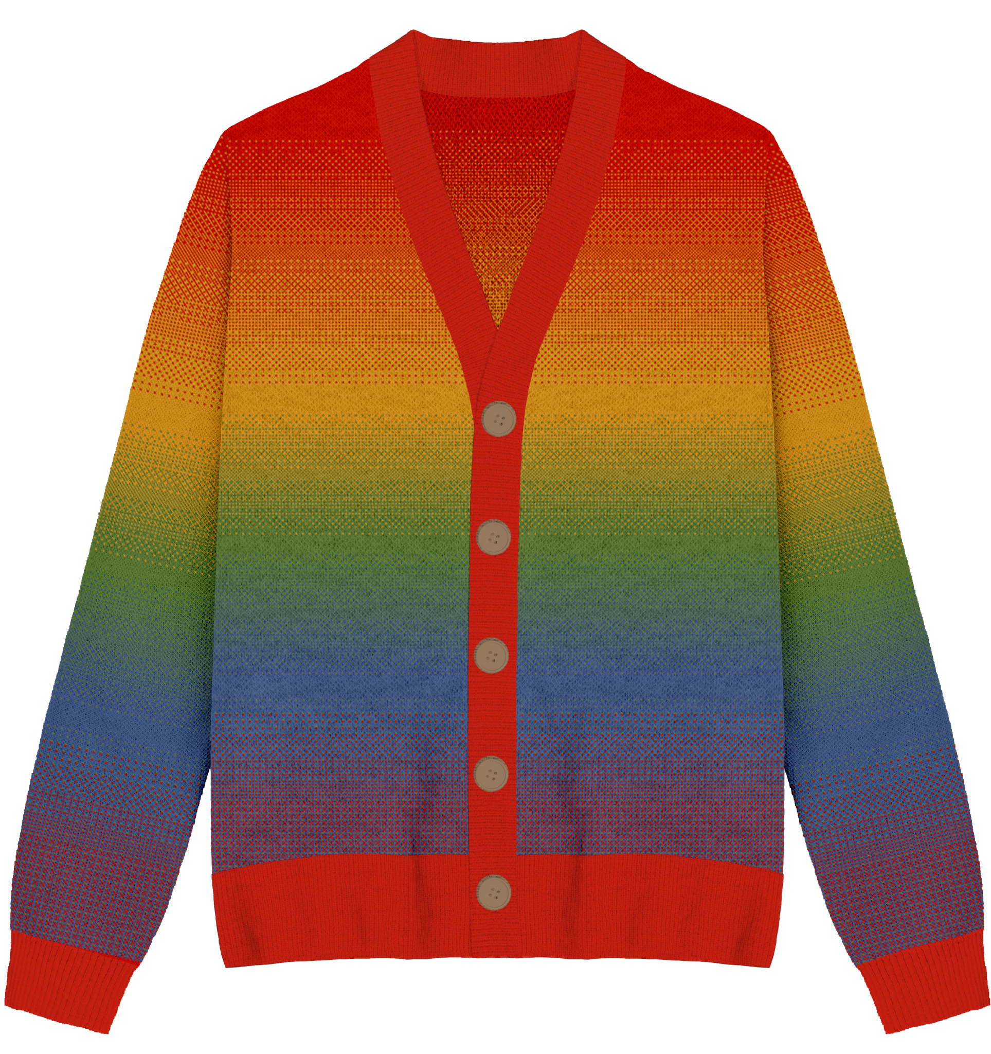 Rainbow Fade Knit Cardigan