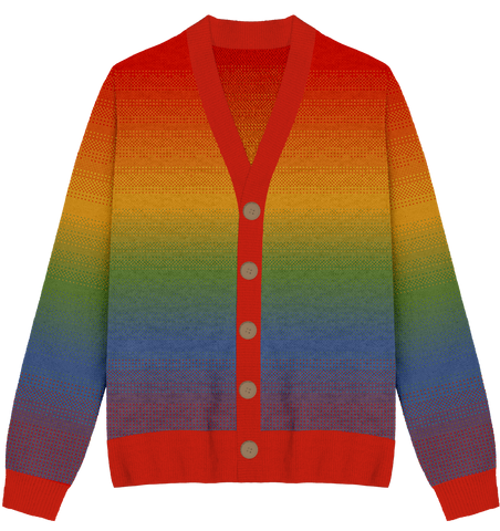 Rainbow Fade Knit Cardigan