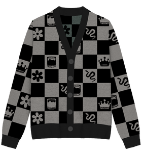 Reputation Checkered Knit Cardigan