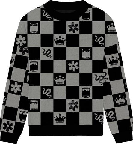 Reputation Checkered Knit Crewneck