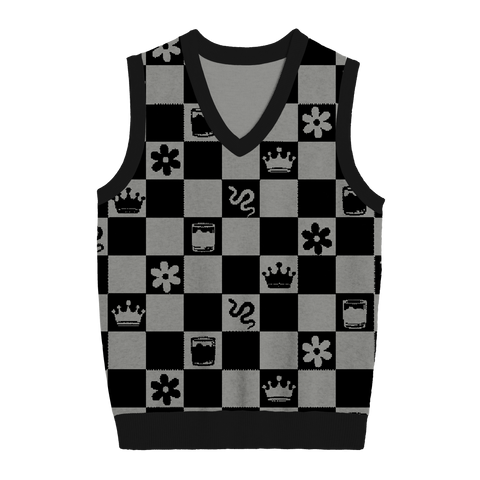 Reputation Checkered Knit Vest