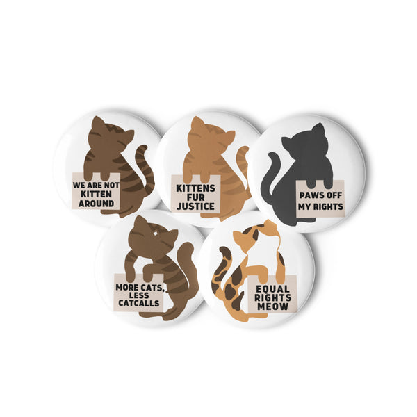 Protesting Cats Set of Pin Buttons