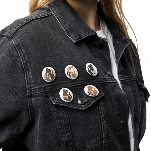 Protesting Cats Set of Pin Buttons