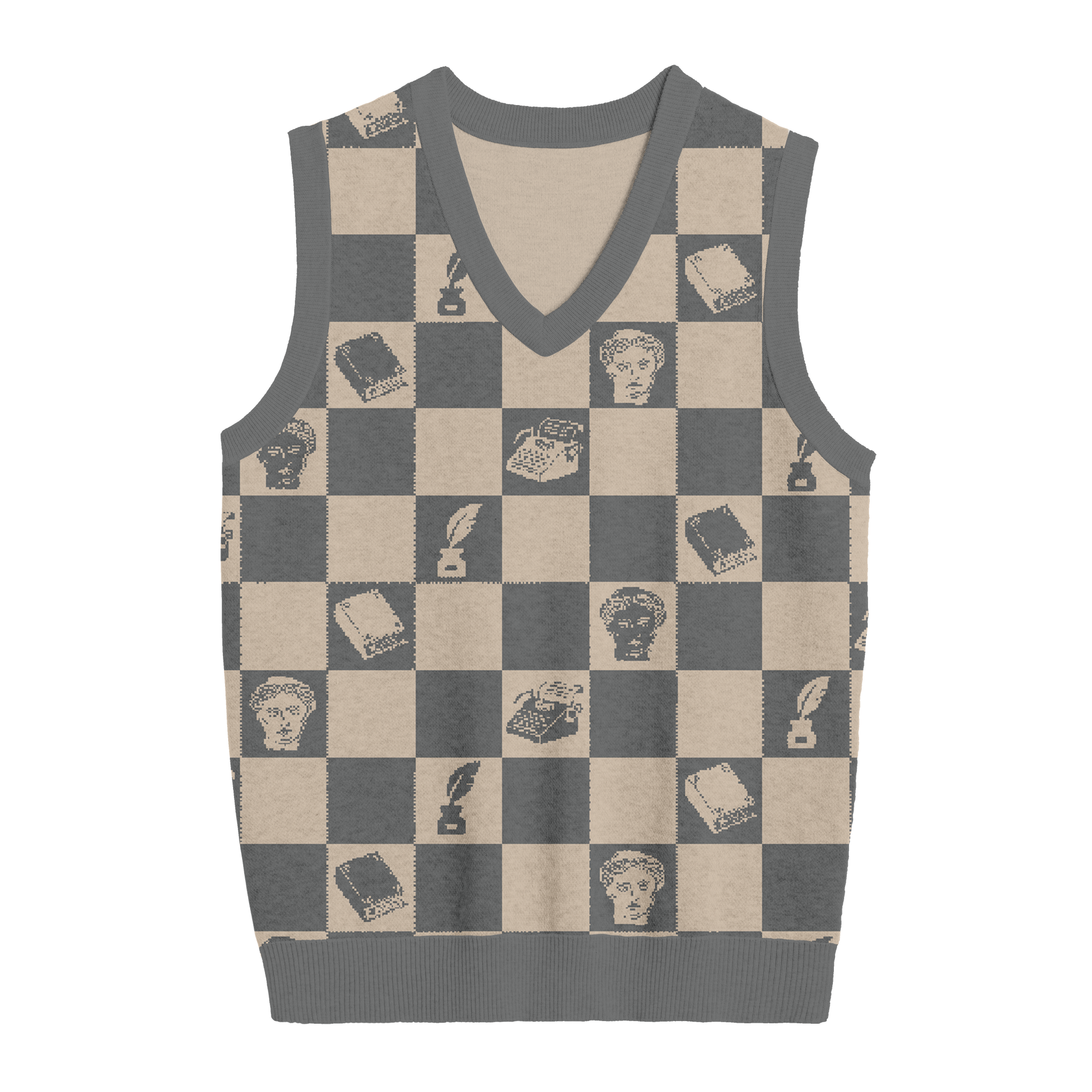 Tortured Poets Aesthetic Checkered Knit Vest