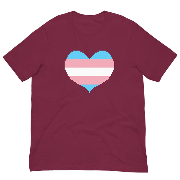 Transgender Flag Pixel Heart T-Shirt