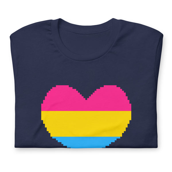 Pansexual Flag Pixel Heart T-Shirt