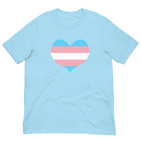 Transgender Flag Pixel Heart T-Shirt