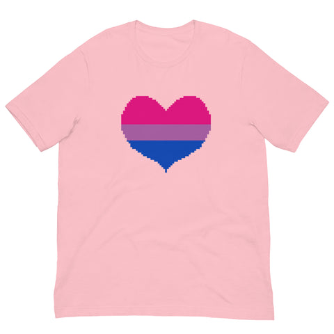 Bisexual Flag Pixel Heart T-Shirt