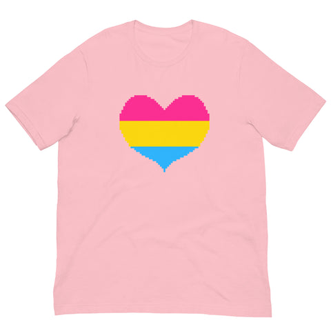 Pansexual Flag Pixel Heart T-Shirt