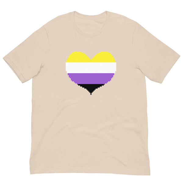 Non-Binary Flag Pixel Heart T-Shirt