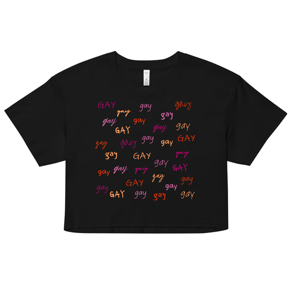 Say Gay Lesbian Colors Crop Top