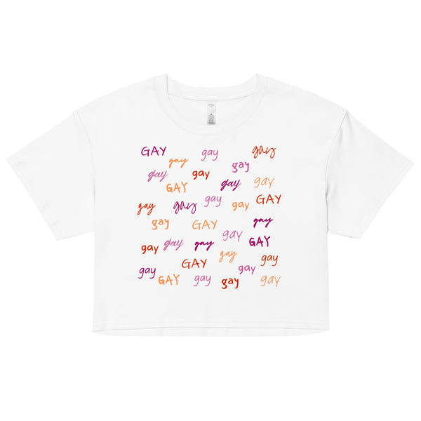 Say Gay Lesbian Colors Crop Top