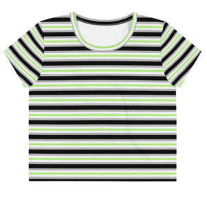 Agender Flag Crop Tee