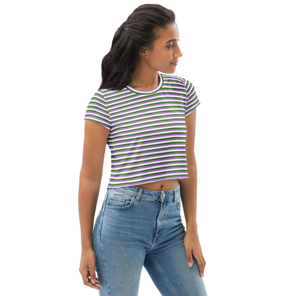 Genderqueer Flag Crop Tee