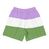 Genderqueer Flag Long Athletic Shorts