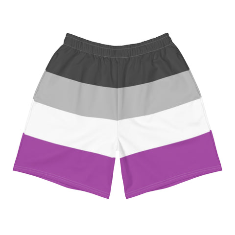 Asexual / Demisexual Flag Long Athletic Shorts