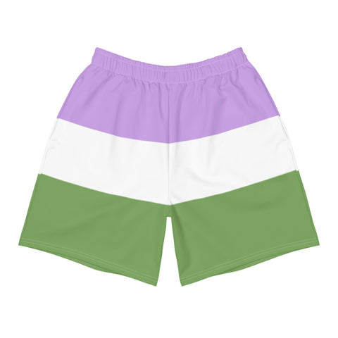 Genderqueer Flag Long Athletic Shorts