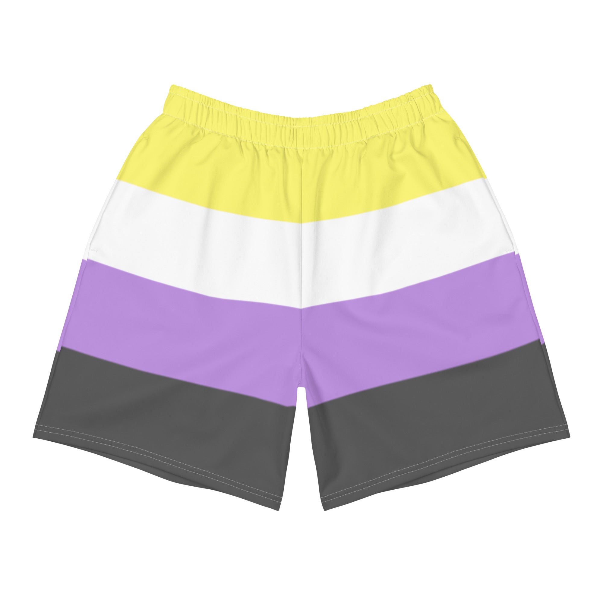 Non-Binary Flag Long Athletic Shorts