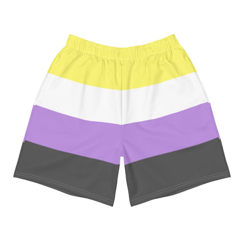 Non-Binary Flag Long Athletic Shorts