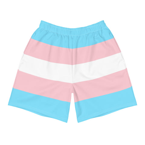 Transgender Flag Long Athletic Shorts