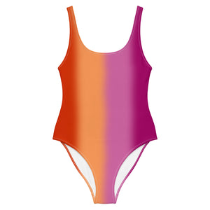 Lesbian Blurred Flag One-Piece Swimsuit