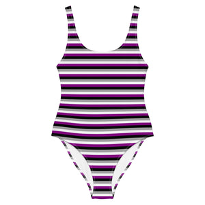 Asexual / Demisexual Flag One-Piece Swimsuit