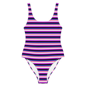 Genderfluid Flag One-Piece Swimsuit