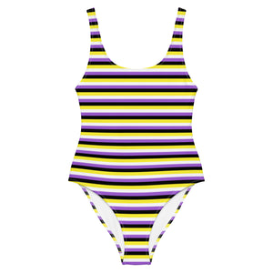 Non-Binary Flag One-Piece Swimsuit