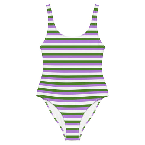 Genderqueer Flag One-Piece Swimsuit