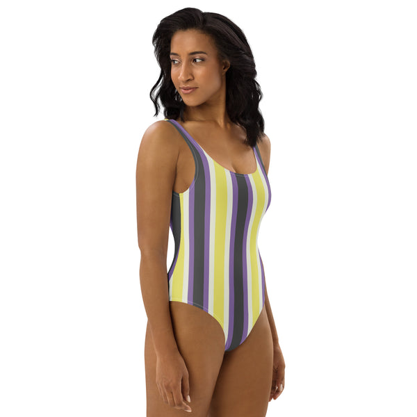 Retro Non-Binary One-Piece Swimsuit